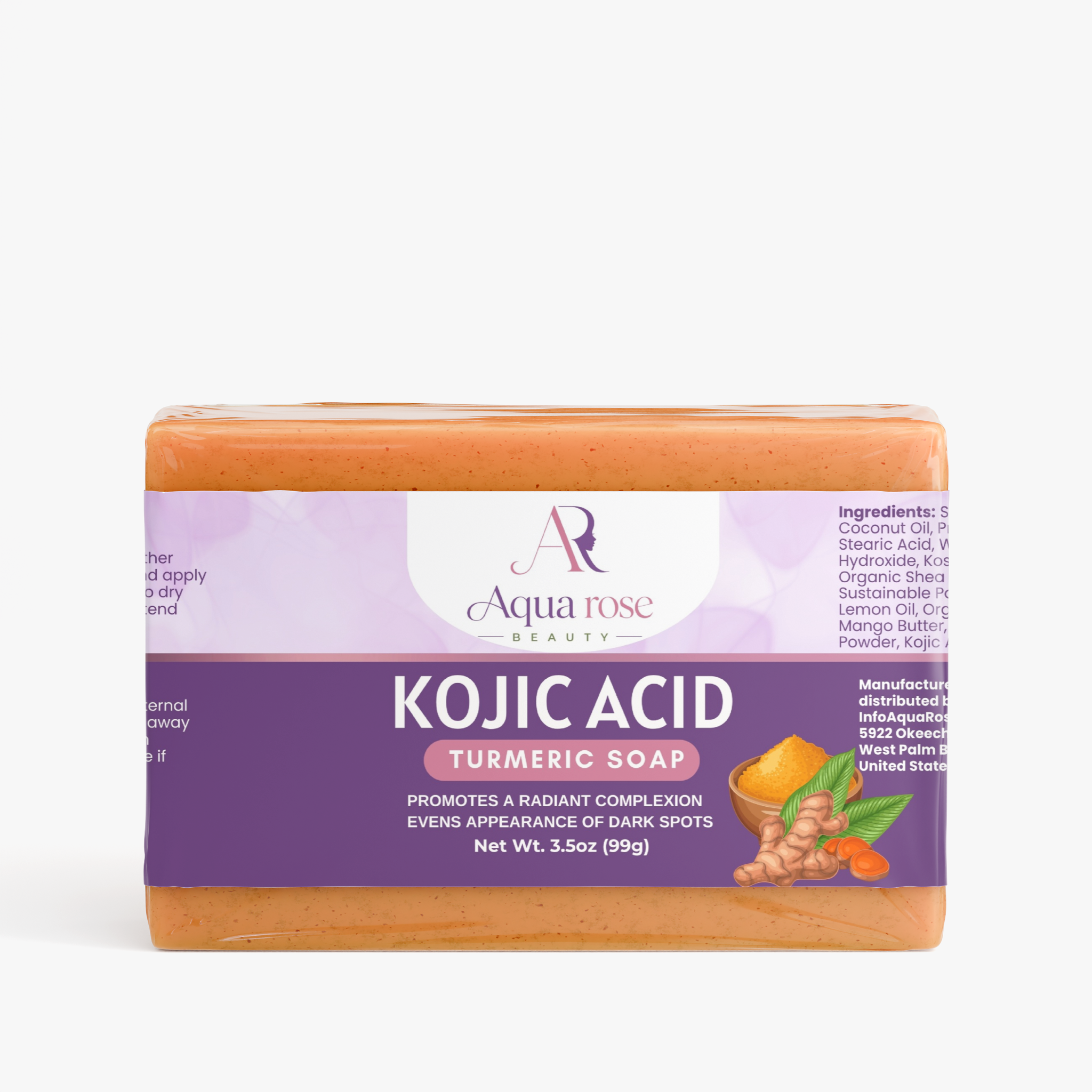 Aqua Rose Beauty Kojic Acid Turmeric Soap