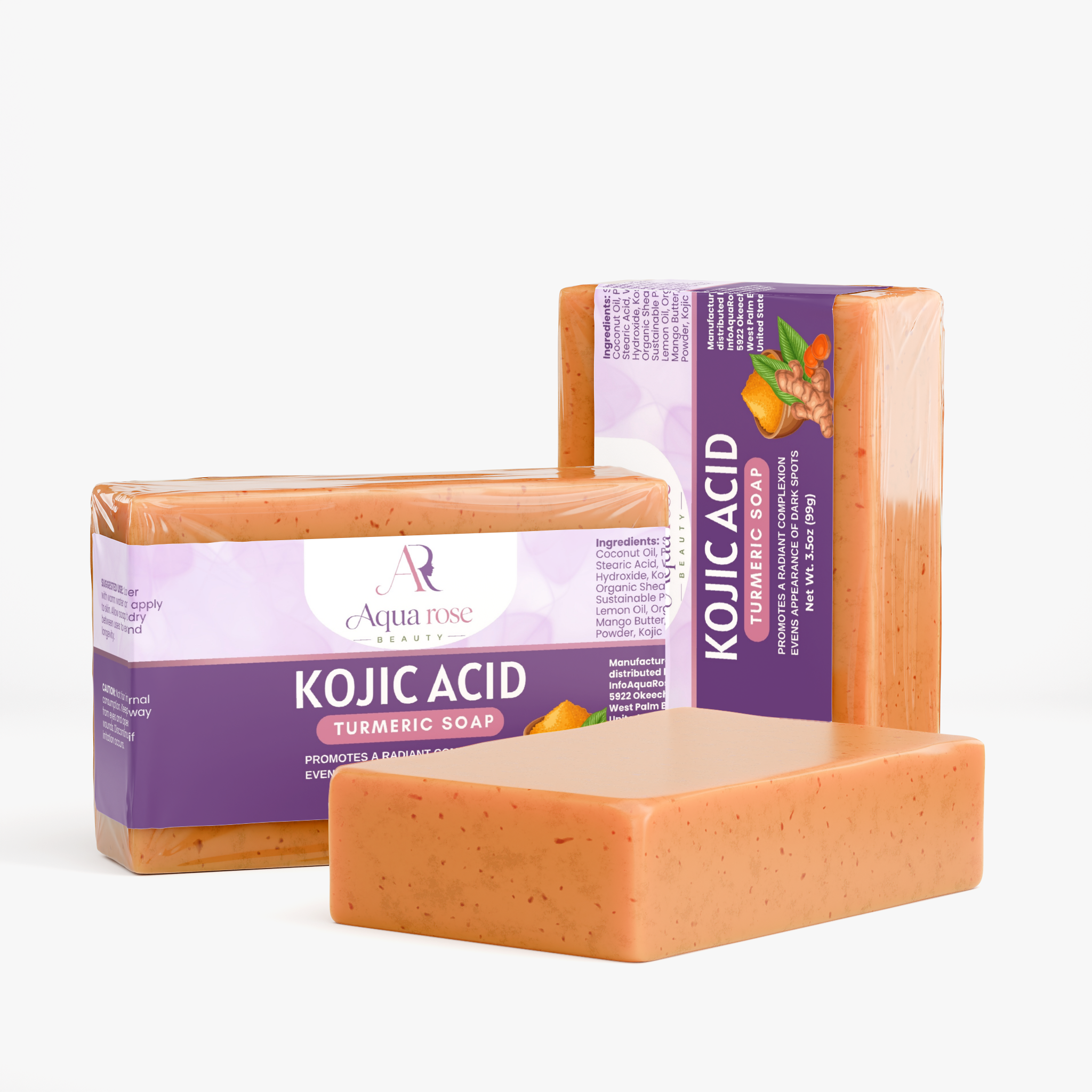 Aqua Rose Beauty Kojic Acid Turmeric Soap